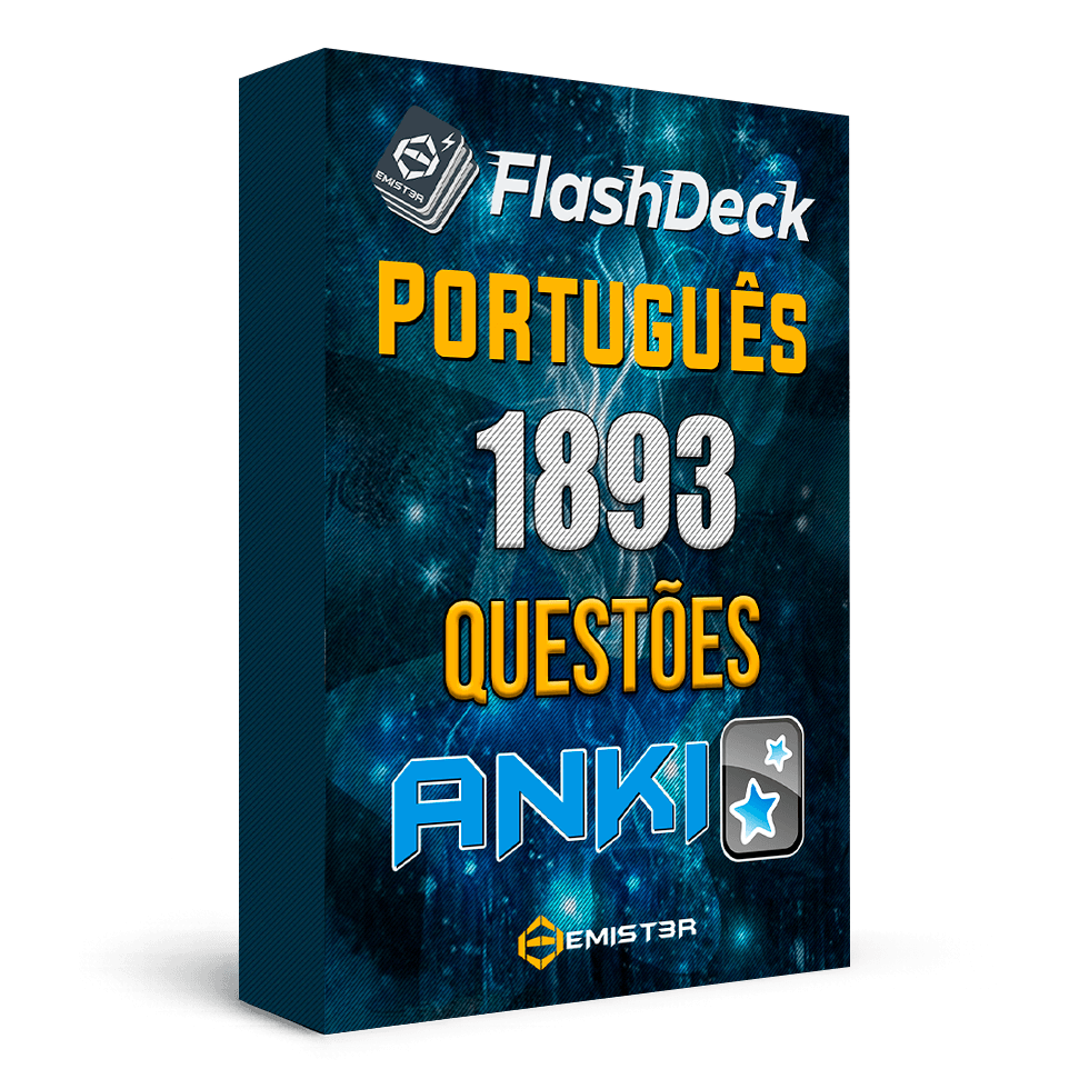 Flashcards para Anki, com 1893 questões de Português".
