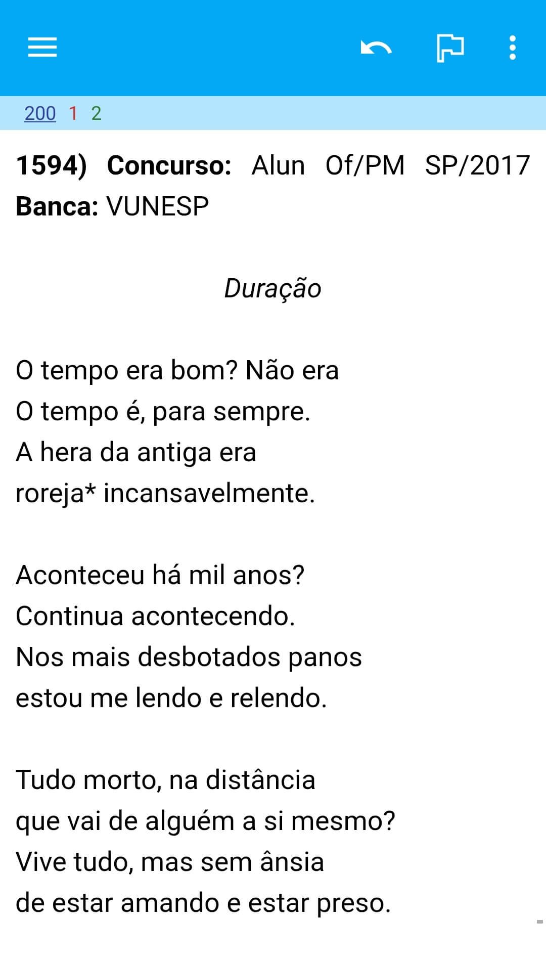 Exemplo da parte da frente do flashcard.