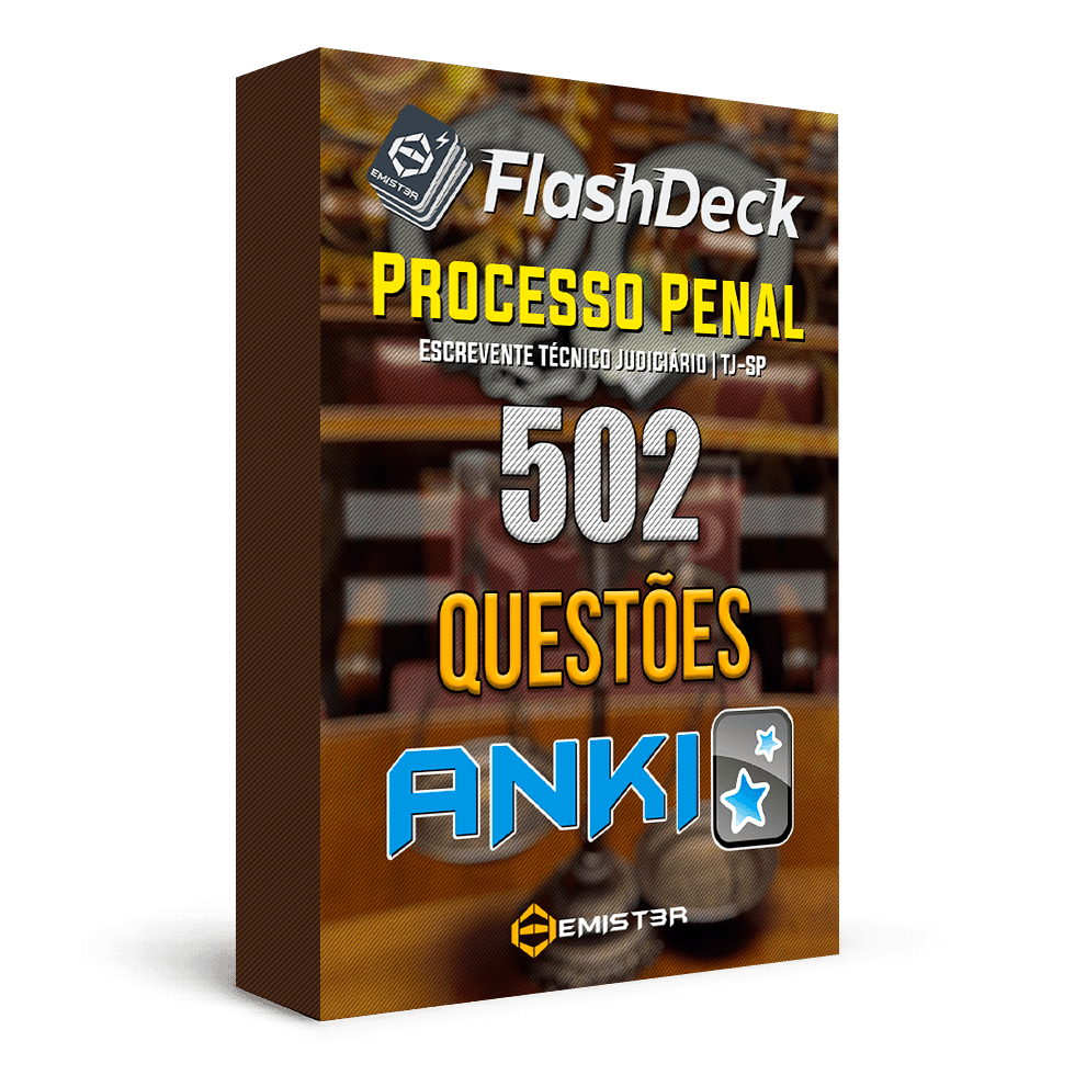 Flashcards para Anki, com 502 questões de Direito Penal".