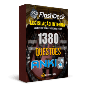 Flashcards para Anki, com 1380 questões de Legislação Interna".