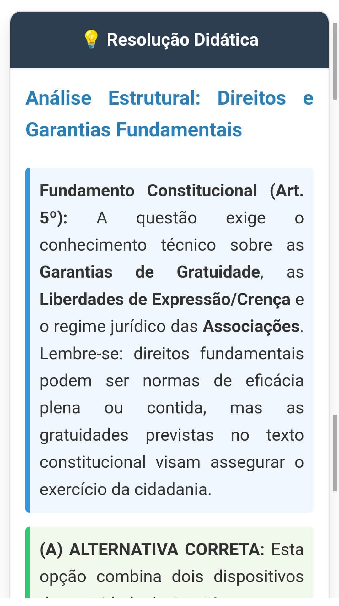 Exemplo da parte do meio do verso do flashcard.