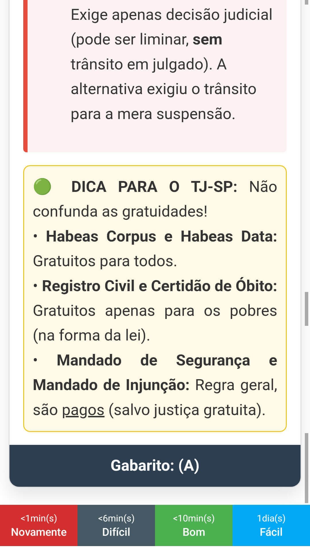 Exemplo da parte final do verso do flashcard.