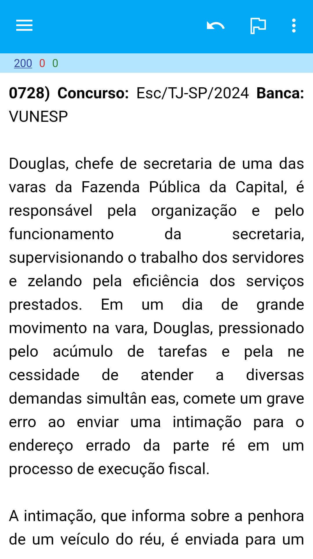 Exemplo da parte da frente do flashcard.