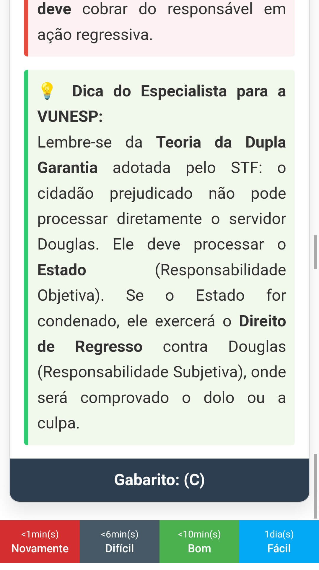 Exemplo da parte final do verso do flashcard.