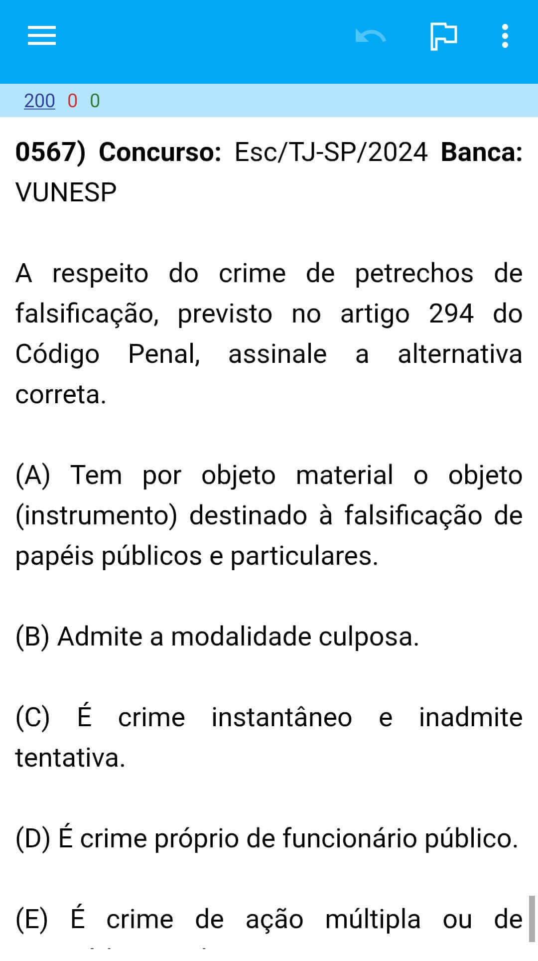 Exemplo da parte da frente do flashcard.