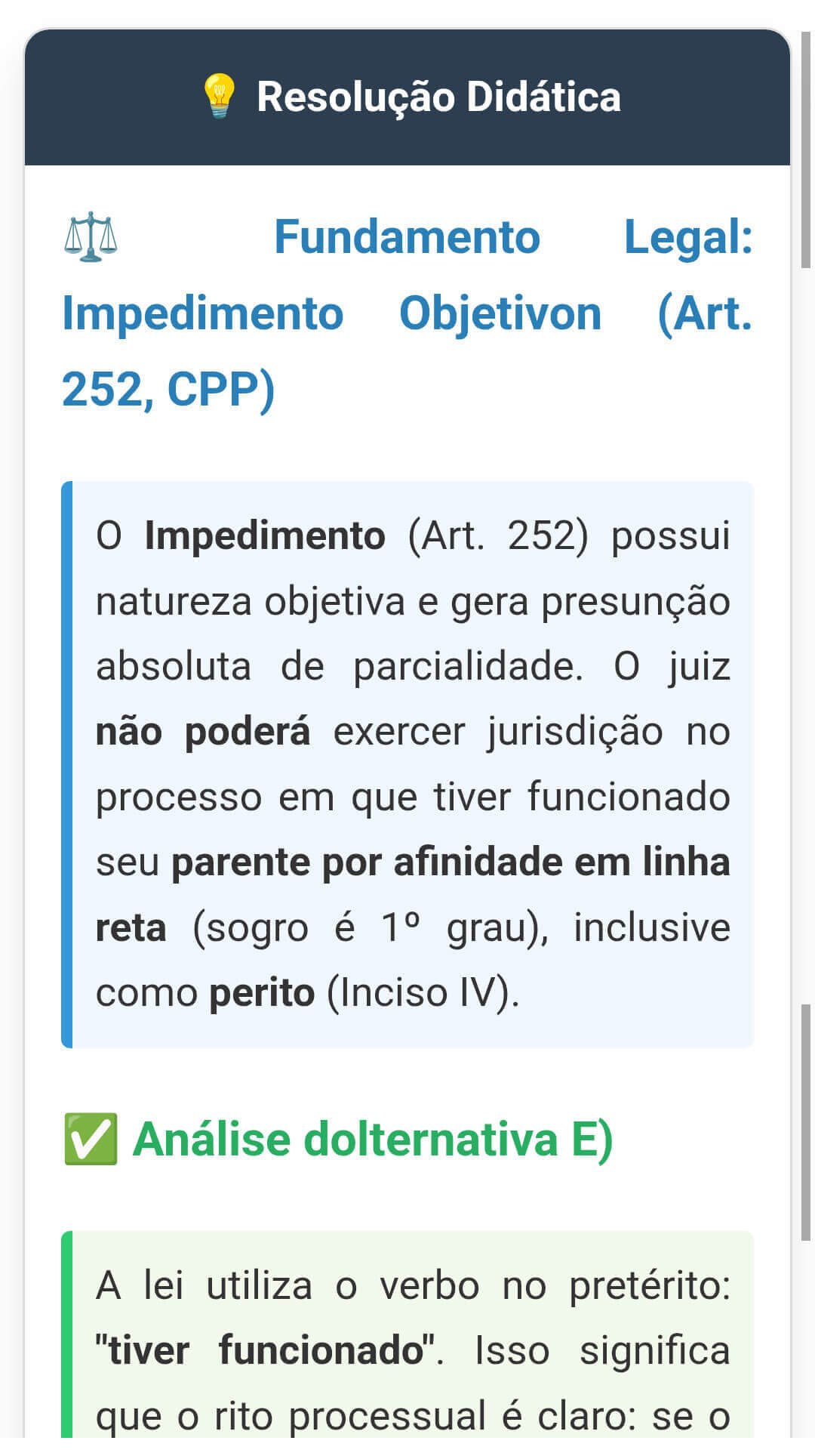 Exemplo da parte do meio do verso do flashcard.
