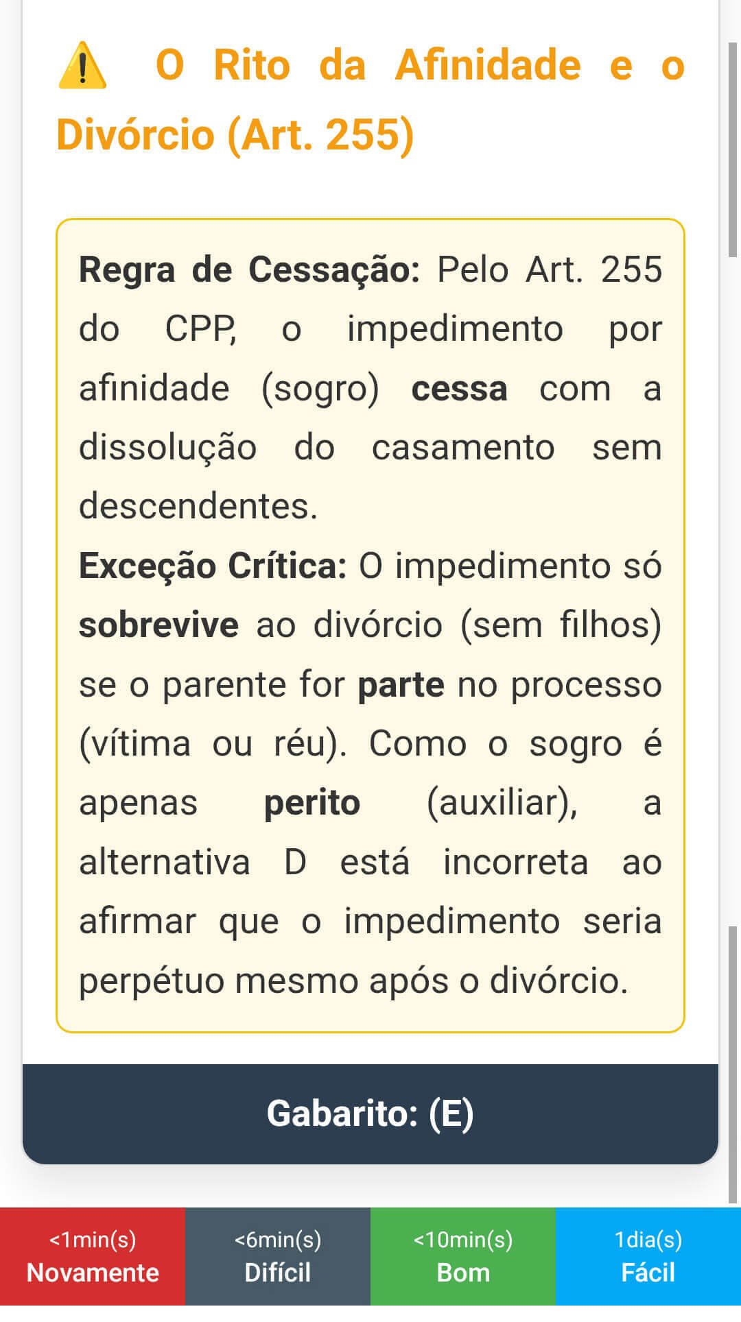 Exemplo da parte final do verso do flashcard.