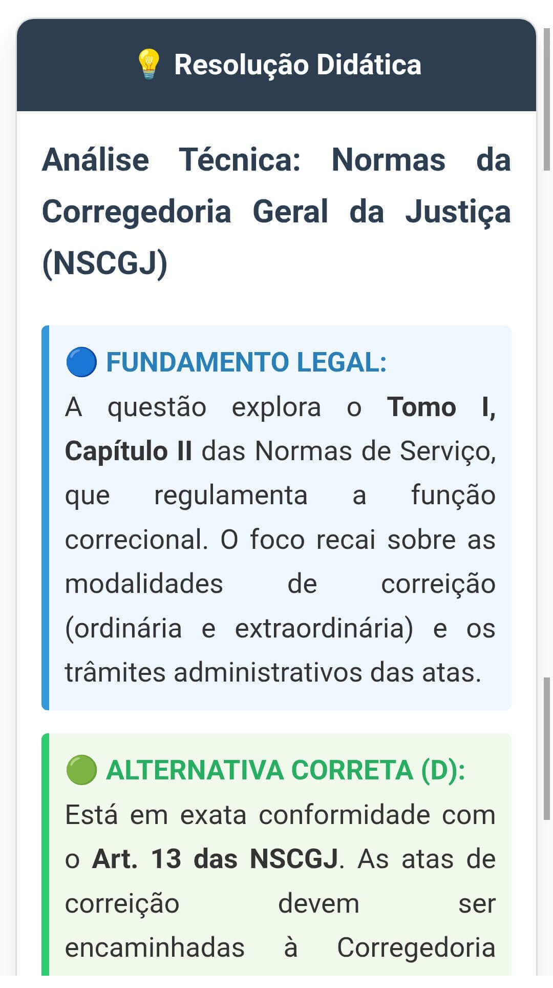 Exemplo da parte do meio do verso do flashcard.