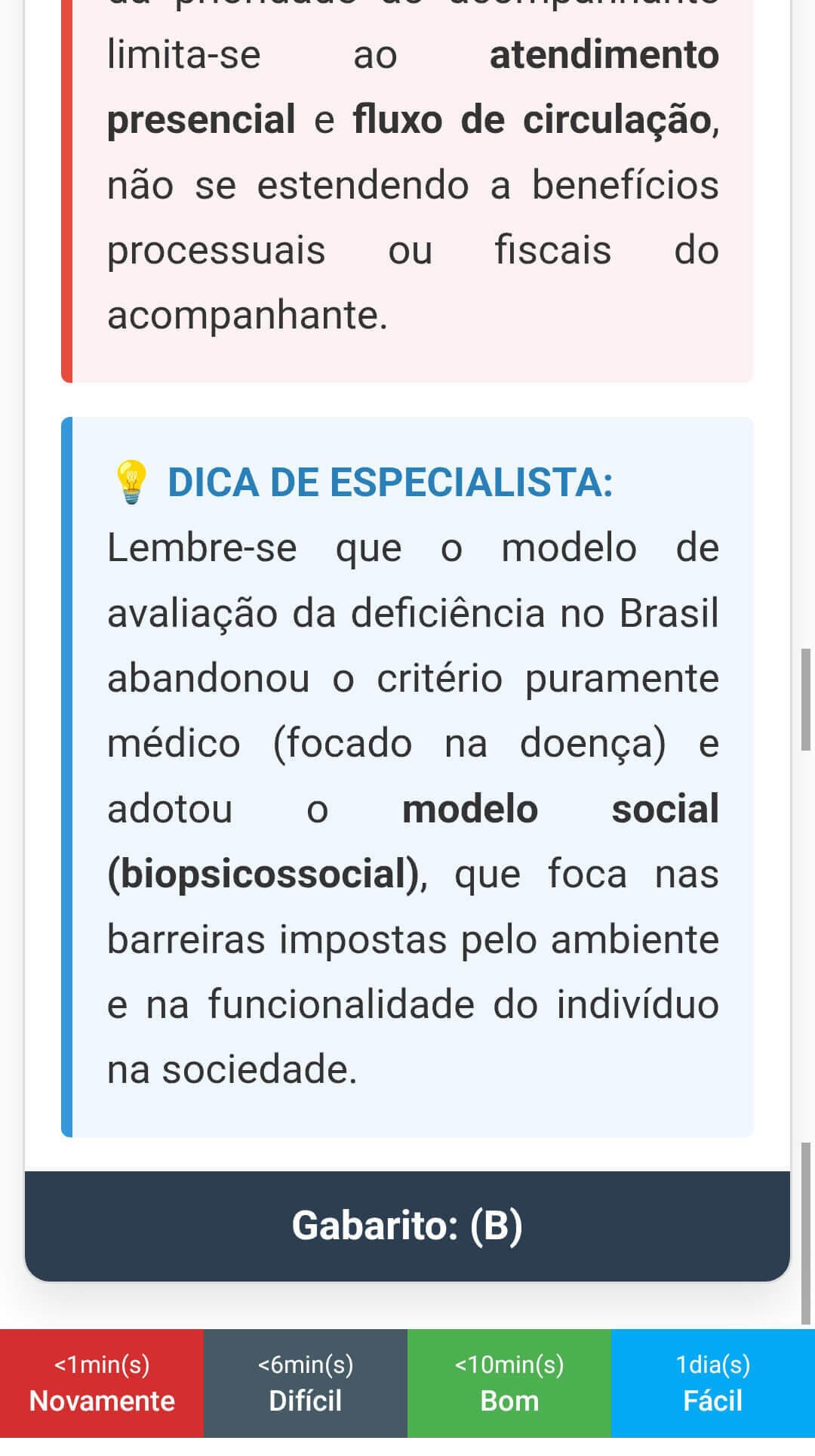 Exemplo da parte final do verso do flashcard.