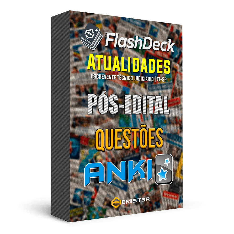 FlashDeck pós-edital, contendo Flashcards para Anki e com questões de Atualidades".